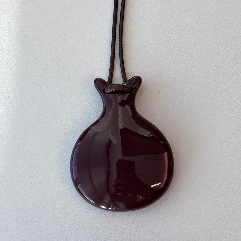 Half Castanet Brown Acrylic Necklace